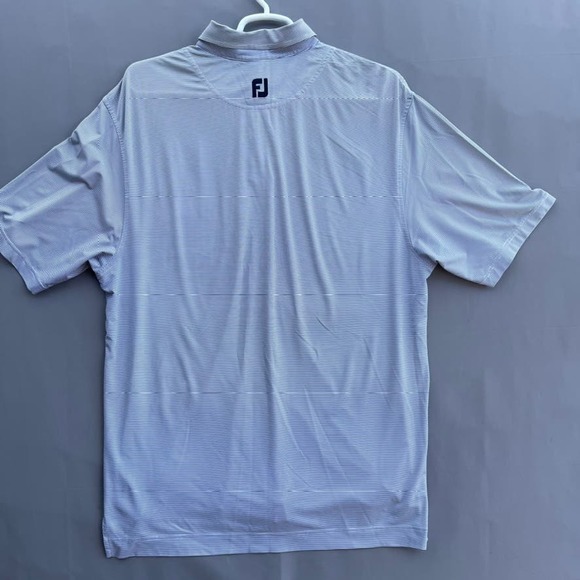Foot Joy XL Men's Polo Golf Shirt White With Black Pin Stripe - Picture 2 of 7